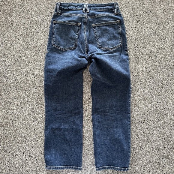 Good American Jeans Womens 4 27x24 Good Petite Straight Mid Rise Stretch Blue - Picture 4 of 9